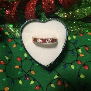 14kt Ruby & White Topaz Band😍